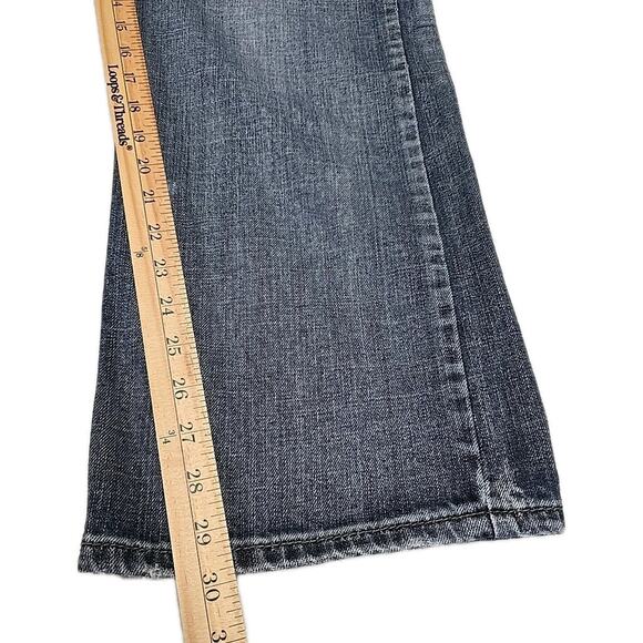 Baileys Pt Black Mens Boot Cut Jeans 38 X 30 Whiskered Embroidered Distressed - Picture 10 of 12